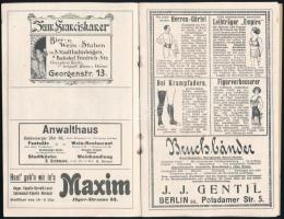 1910 Winter-Garten Berlin műsoros prospektus, reklámokkal
