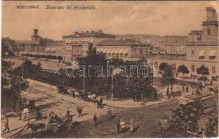 Warszawa, Varsovie, Warschau, Warsaw; Dworzec W. Wiedenski / railway station, tram (EK)