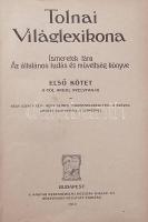 1912 Tolnai Világlexikon I. kötet A-N (gerinc, kötés és egy lap sérült)