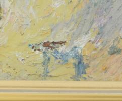 TM jelzéssel: Csendélet. Olaj, karton, üvegezett keretben, 29,5×21,5 cm