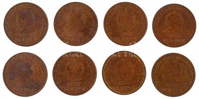 Mongólia 1971-1986. 1T Al-Br (8xklf) forgalmi emlékkiadások, benne: "A forradalom 50. évforduló...