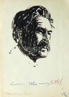 Vincze Lajos (1914-2002): Szervátiusz Jenő portré; tus-papír; szignált 17x24 cm