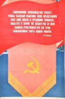cca 1970 Szovjet propaganda plakát. Brezsnyev idézettel / Soviet propaganda poster 70x90 cm