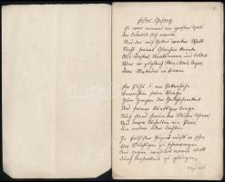 cca 1850-1900 Jellacsichiade, kézzel írt német nyelvű költemény, 32 oldal, papírborítóvan, kötés nél...