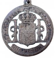 Spanyolország 1880-1904. 50c Ag (7db, áttörve) + 1P Ag (áttörve) karkötővé alakítva (br. 20,12g) T:2...