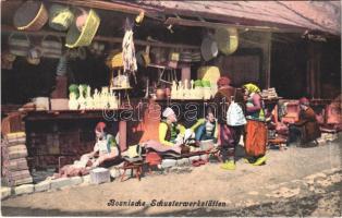 Sarajevo, Bosnische Schusterwerkstätten / Bosnian folklore, shoemakers workshops. Verlag Albert Thier