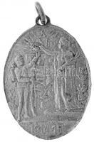 1914-1915. "Óvd meg őt" kétoldalas fém medál (22x32mm) T:2-
1914-1915. "Protect him&...