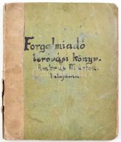 cca. 1927-1949 Forgalmiadó leróvási könyv - Ambrus Márton tulajdona, okmánybélyegekkel és elismervényekkel. 20x16 cm