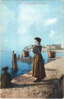 Lago di Garda, Lake Garda; Italian folklore, lady with water buckets (EK)