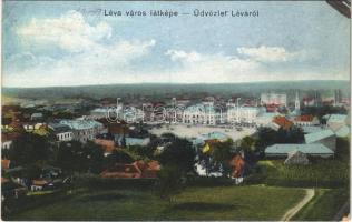 1915 Léva, Levice; látkép. Schulcz Ignác kiadása / general view (r)