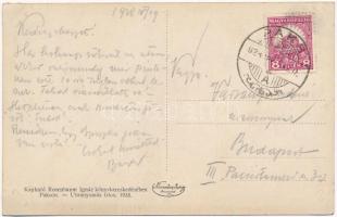 1928 Paks, látkép a Dunáról. Rosenbaum Ignác kiadása (ragasztónyom / glue marks)