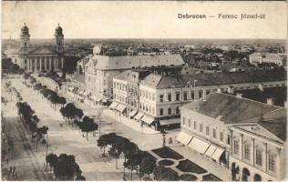 1916 Debrecen, Ferenc József út, üzletek, templom (EK)