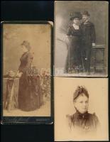 cca 1880-1900 10 db vizitkártya és kabinetfotó erdélyi (Kolozsvár, Arad, Temesvár, stb ) műtermekből...