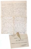 1912 Szatmár, Steuer Ábrahám rabbi, saját kezű levele fiának / Ábrahám Steuer rabbis letter