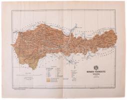 cca 1900 Kolozs vármegye térképe terv Gönczy Pál kissé hullámos 30x24 cm
