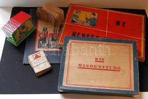 Kis játék tétel: 3 db társasjáték (hiányos) + 1 játék