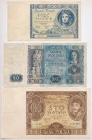 Lengyelország 1930. 5Zl + 1934. 100Zl + 1936. 20Zl T:III 5 és 100Zl szép papírral Poland 1930. 5 Zlotych + 1934. 100 Zlotych + 1936. 20 Zlotych C:F 5 and 100 Zlotych with fine paper