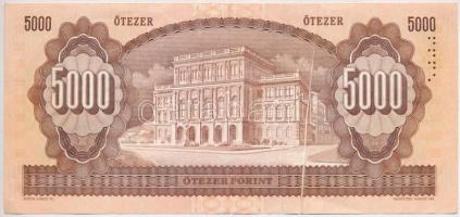 1990. 5000Ft "H 41997485" nyomdai papírráncból eredő látványos nyomathibával! T:III 
Adam...