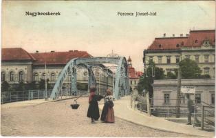 1908 Nagybecskerek, Zrenjanin, Veliki Beckerek; Ferenc József híd, Lejárat a gőz és kádfürdőbe / bridge, path to the spa (EK)