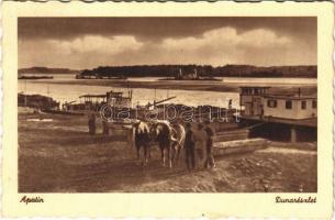 1942 Apatin, Dunai kikötő, hajók / Danube river, port, ships (EK)