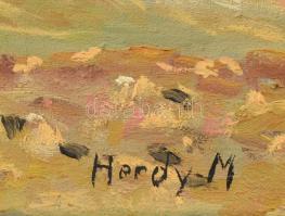 Herdy M jelzéssel: Piramisok. Olaj, vászon. 30x40 cm