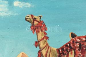 Herdy M jelzéssel: Piramisok. Olaj, vászon. 30x40 cm