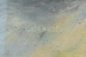 Jelzés nélkül: Tűz a távolban. Olaj, vászon. Kissé sérült (festék lepergéssel). 52x35 cm