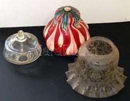 cca 1900 3 db szép lámpabúra (2 kis hibával)