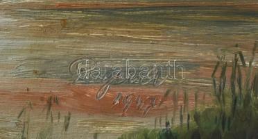 Payer jelzéssel (jobbra lent): Naplemente. Olaj, karton. 33,5x44,5 cm