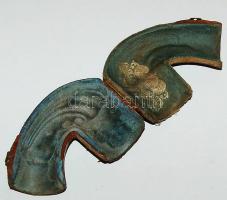 XIX. század vége Adler faragott tajtékkő pipa, ezüst szerelékkel, eredeti tokkal m: 10 cm + korabeli...