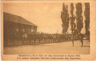 Eidesleistung der 6. Esk. vor dem Ausmarsch in Sopron 1914 / A 6. század eskütétele 1914-ben hadbevonulás előtt Sopronban / WWI Austro-Hungarian K.u.K. military, oath before the march (EK)