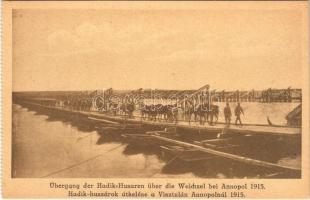 Übergang der Hadik-Husaren über die Weichsel bei Annopol 1915 / Hadik-huszárok átkelése a Visztulán Annopolnál / WWI Austro-Hungarian K.u.K. military, hussars crossing the Vistula river near Annopol