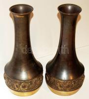 2 db domborműves réz váza 36 cm magas