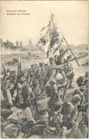 Kraszniki csata / Schlacht bei Krasnik / WWI Austro-Hungarian K.u.K. military art postcard, battle of Krasník (Poland) (gyűrődés / crease)
