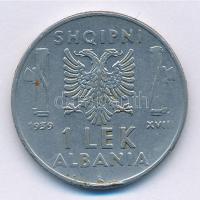 Albánia / Olasz megszállás 1939R 1L acél T:2- Albania / Italian occupation 1939R 1 Lek stainless steel C:VF Krause KM#31