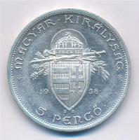 1938. 5P Ag "Szent István" T:2 kis patina 
Adamo P8.1