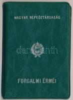 1977. 2f-50fFt 5klf "Magyar Népköztársaság" forgalmi érméi méregzöld műbőrtokban, hiányos ...
