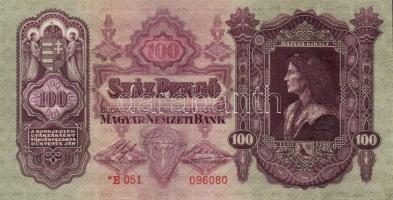 1930. "*"-os 100P (2x) kis ugrású sorszámokkal, két kisebb papírránccal T:I