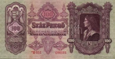 1930. "*"-os 100P (2x) egymásutáni sorszámokkal, kis papírránccal T:I