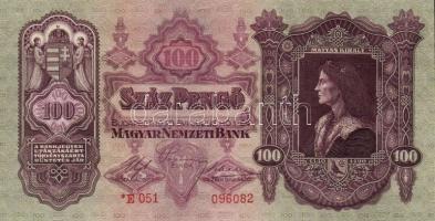 1930. "*"-os 100P (2x) egymásutáni sorszámokkal, kis papírránccal T:I