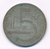 Csehszlovákia 1930. 5K Ag T:3 patina Czechoslovakia 1930. 5 Korun Ag C:F patina  Krause KM#11