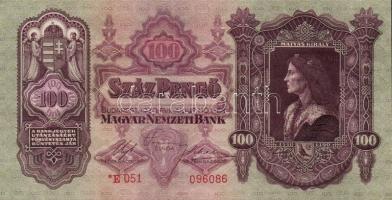 1930. "*"-os 100P (2x) kis ugrású sorszámokkal, érdekes papír- és festékhibával T:I