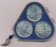 1976. 200Ft Ag (3xklf) "Magyar festők I. / Derkovits, Szinyei, Munkácsy" érmesor eredeti, ...