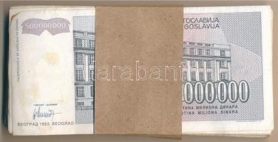 Jugoszlávia 1993. 500.000.000D (99x) eredeti banki kötegelővel T:III
Yugoslavia 1993. 500.000.000 D...