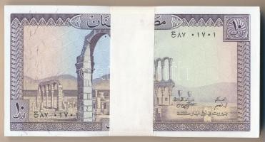 Libanon 1986. 10L (100x) kötegelővel, sorszámkövetők T:I,I-
Lebanon 1986. 10 Livre (100x) with wrap...