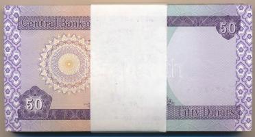 Irak 2003-2004. 50D (100x) kötegelővel, sorszámkövetők T:I,I- Iraq 2003-2004. 50 Dinars (100x) with wrapper, sequential serials C:UNC,AU