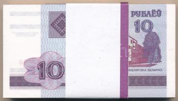 Fehéroroszország 2000. 10R (100x) kötegelővel, sorszámkövetők T:I,I- Belarus 2000. 10 Rouble (100x) with wrapper, sequential serials C:UNC,AU