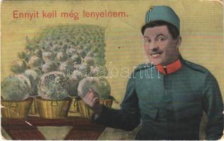 1917 Ennyit kell még lenyelnem / WWI Austro-Hungarian K.u.K. military, humour. O.K.W. 307. (EB)