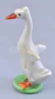 Herendi porcelán liba figura, kézzel festett, jelzett, hibátlan, m: 7,5 cm