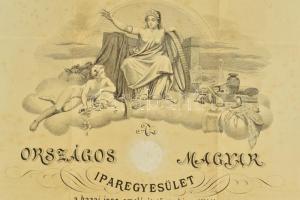 1870 Pecz Ármin (1820-1896) részére szóló Országos Magyar Iparegyesület rendes tagjává választó dísz...